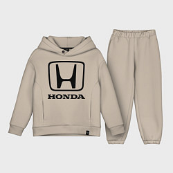 Детский костюм оверсайз Honda logo, цвет: миндальный