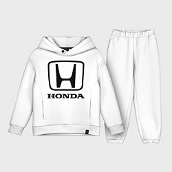 Детский костюм оверсайз Honda logo, цвет: белый