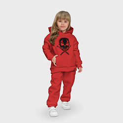 Детский костюм оверсайз Череп ударник, цвет: красный — фото 2