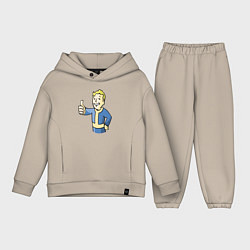 Детский костюм оверсайз Fallout vault boy, цвет: миндальный