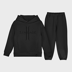 Детский костюм оверсайз Lineage logo, цвет: черный