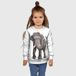 Свитшот детский Большой слон, цвет: 3D-белый — фото 2