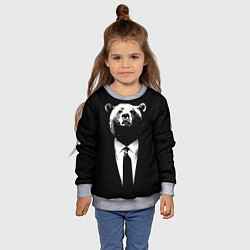 Свитшот детский Медведь бизнесмен, цвет: 3D-меланж — фото 2