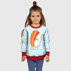 Свитшот детский Суши друзья, цвет: 3D-красный — фото 2
