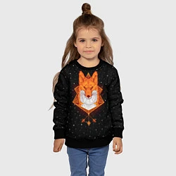 Свитшот детский Огненный лис, цвет: 3D-черный — фото 2