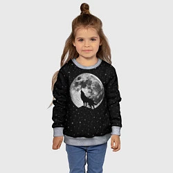 Свитшот детский Лунный волк, цвет: 3D-меланж — фото 2