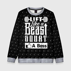 Свитшот детский Lift Like A Beast Squat, цвет: 3D-меланж