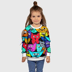 Свитшот детский Кошачьи мордочки, цвет: 3D-белый — фото 2