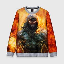 Свитшот детский Disturbed: Monster Flame, цвет: 3D-меланж