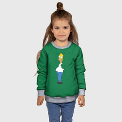 Свитшот детский Гомер в кустах, цвет: 3D-меланж — фото 2