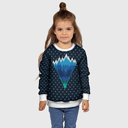 Свитшот детский Геометрические горы, цвет: 3D-белый — фото 2
