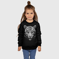 Свитшот детский Серый тигр, цвет: 3D-черный — фото 2