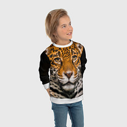 Свитшот детский Взгляд ягуара, цвет: 3D-белый — фото 2