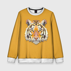 Свитшот детский Геометрический тигр, цвет: 3D-белый