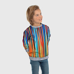 Свитшот детский Colored stripes, цвет: 3D-меланж — фото 2