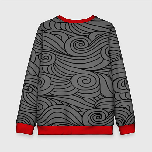 Детский свитшот Gray pattern / 3D-Красный – фото 2