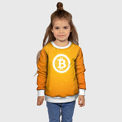 Свитшот детский Bitcoin Orange, цвет: 3D-белый — фото 2