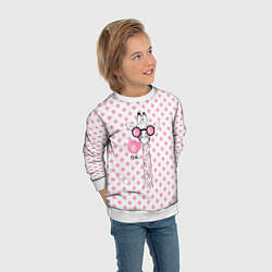 Свитшот детский Розовый жираф, цвет: 3D-белый — фото 2