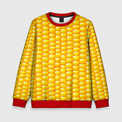 Свитшот детский Сладкая вареная кукуруза, цвет: 3D-красный