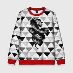 Свитшот детский Snake Geometric, цвет: 3D-красный