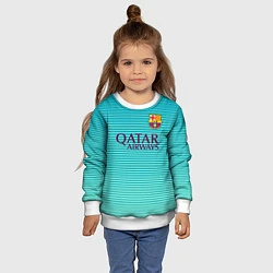 Свитшот детский Barcelona FC: Aqua, цвет: 3D-белый — фото 2