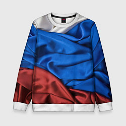 Свитшот детский Российский Триколор, цвет: 3D-белый