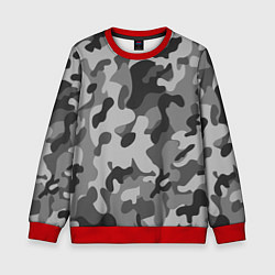 Свитшот детский Ночной Камуфляж 1, цвет: 3D-красный