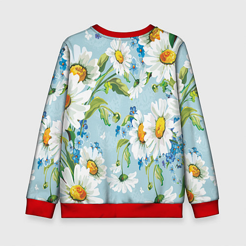 Детский свитшот Ромашки / 3D-Красный – фото 2