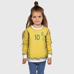 Свитшот детский Сборная Бразилии: Неймар ЧМ-2018, цвет: 3D-белый — фото 2