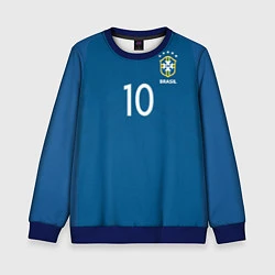Свитшот детский Сборная Бразилии: Неймар ЧМ-2018, цвет: 3D-синий