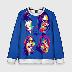 Свитшот детский The Beatles: Faces, цвет: 3D-белый