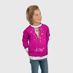 Свитшот детский Lil Peep: Pink Light, цвет: 3D-белый — фото 2