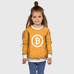 Свитшот детский Bitcoin: Orange Network, цвет: 3D-белый — фото 2