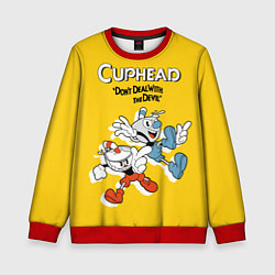 Свитшот детский Cuphead: Don't deal with the Devil, цвет: 3D-красный