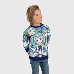 Свитшот детский Hatsune Miku, цвет: 3D-синий — фото 2