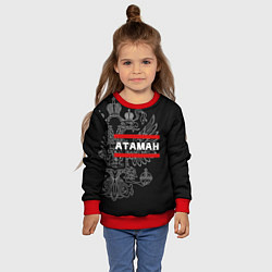 Свитшот детский Атаман: герб РФ, цвет: 3D-красный — фото 2