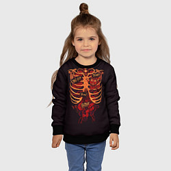 Свитшот детский Человеческий скелет, цвет: 3D-черный — фото 2