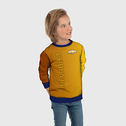 Свитшот детский Chevrolet желтый градиент, цвет: 3D-синий — фото 2