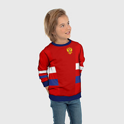 Свитшот детский Russia: Sport Tricolor, цвет: 3D-синий — фото 2