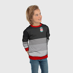 Свитшот детский ФК Ливерпуль: Серый стиль, цвет: 3D-красный — фото 2