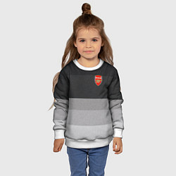 Свитшот детский ФК Арсенал: Серый стиль, цвет: 3D-белый — фото 2