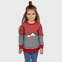 Свитшот детский Горы Твин Пикс, цвет: 3D-красный — фото 2