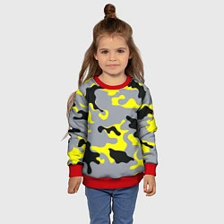 Свитшот детский Yellow & Grey Camouflage, цвет: 3D-красный — фото 2