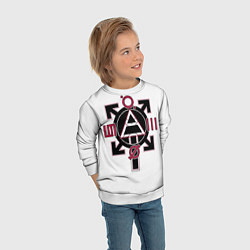 Свитшот детский 30 seconds to Mars emblem, цвет: 3D-белый — фото 2