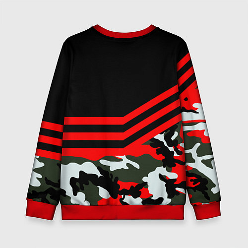 Детский свитшот Полиция: Камуфляж / 3D-Красный – фото 2