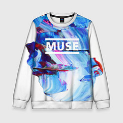 Свитшот детский MUSE: Blue Colours, цвет: 3D-белый