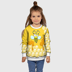 Свитшот детский Веселая пчелка, цвет: 3D-белый — фото 2