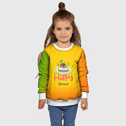 Свитшот детский Happy Birthday, цвет: 3D-белый — фото 2