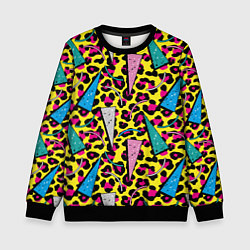 Свитшот детский 80s Leopard, цвет: 3D-черный