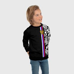 Свитшот детский Россия: цветочная коллекция, цвет: 3D-черный — фото 2